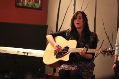 Nicole DeMarco performing at Madison Station last Tuesday night as part of MEISA’s fundraising event. Photo Credit: Kelly Pfeister
