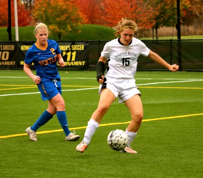 Kristin Carr contributed a goal in the Golden Knights' thumping of Felician