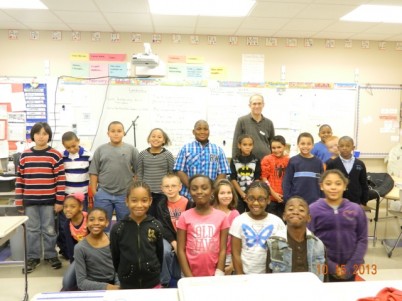 Third Graders at Pine Hill Elementary with Richie Phillips. PHOTO COURTESY OF RICHIE PHILIPS