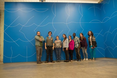 UMO Standing in front of one of LeWitt’s installations
