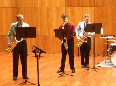 Members of The Saint Rose Saxophone Ensemble. Photo by John Lyden
