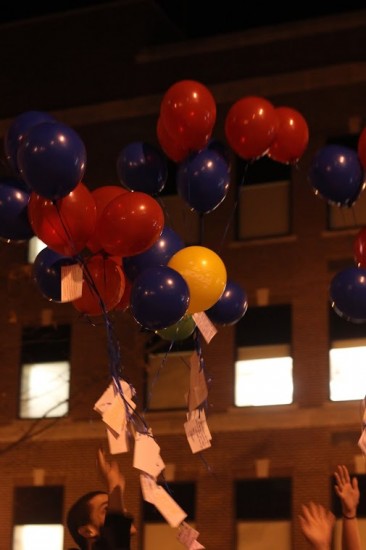 The balloons are released in memory of Nick Ramos. (Photo Credit: Kelly Pfeister)